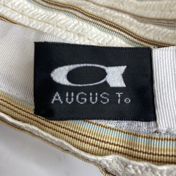 AUGUST Paper Blend Straw Wide Floppy Sun Beach Hat - Picture 6 of 10